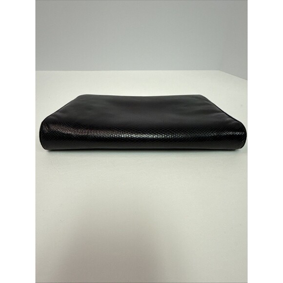 Judith Leiber Black Lizard Snakeskin Leather Rhinestone Clutch Bag Comb Vintage - Picture 13 of 16